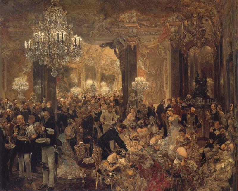 Adolph von Menzel Ball Supper oil painting picture